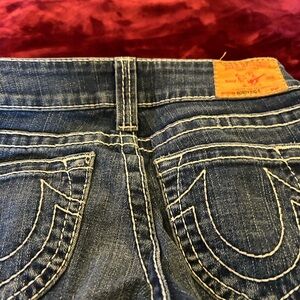 True Religion Blue Jeans with Horseshoe Stitching